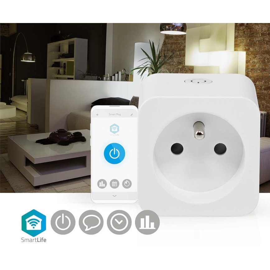 Slim stopcontact 3680W/230V/ Type E/16A Wi-Fi