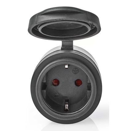 Prise connectée 3680W/230V/Schuko Type F/16A Wi-Fi IP44 noire