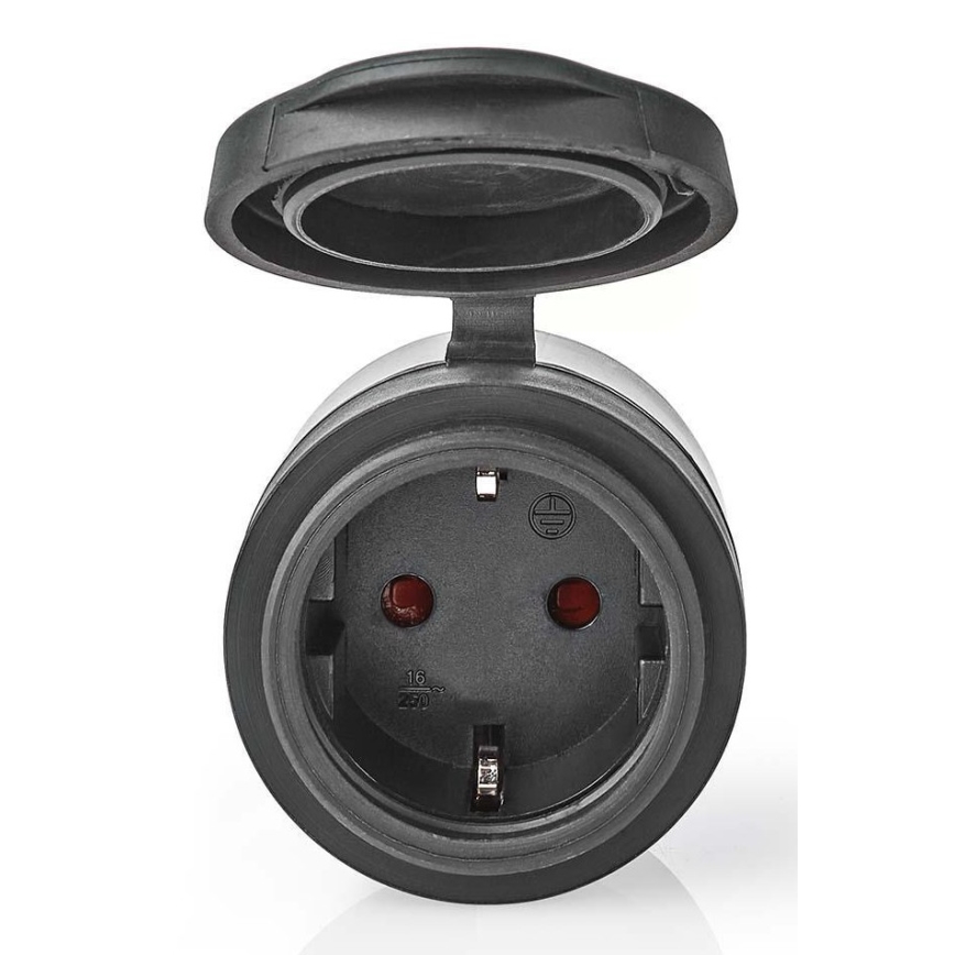Prise connectée 3680W/230V/Schuko Type F/16A Wi-Fi IP44 noire