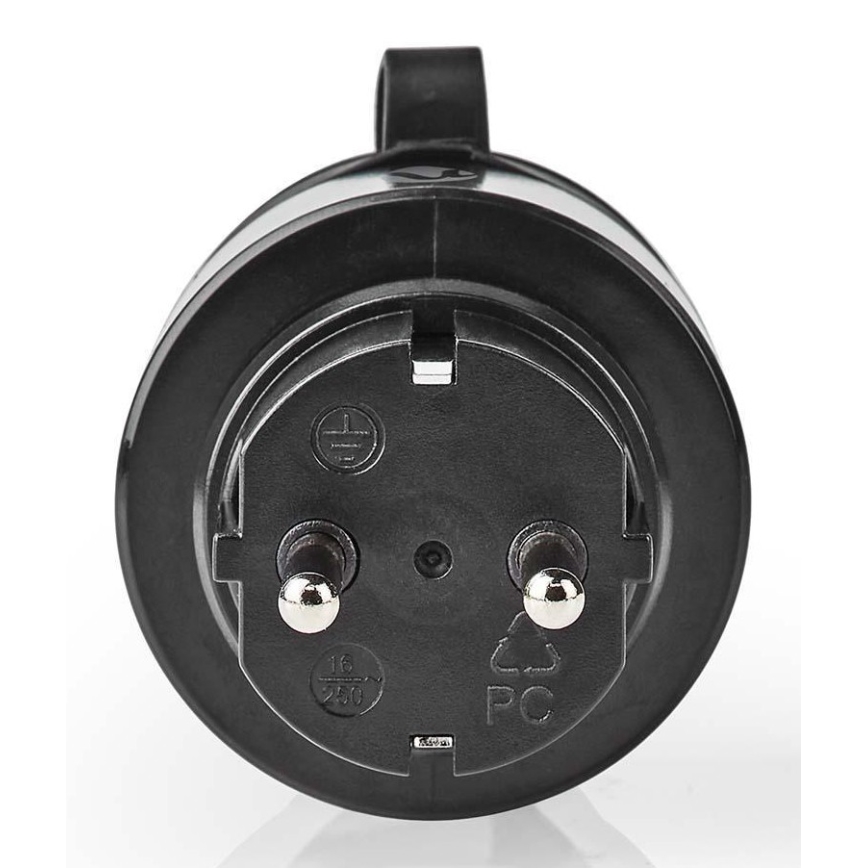Prise connectée 3680W/230V/Schuko Type F/16A Wi-Fi IP44 noire