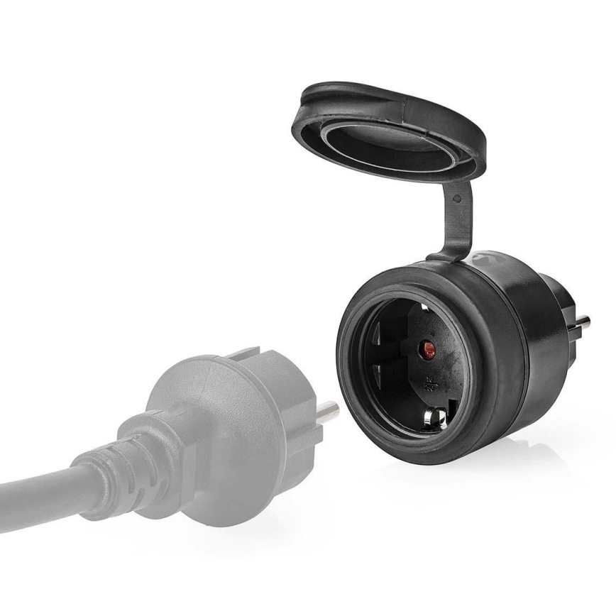 Prise connectée 3680W/230V/Schuko Type F/16A Wi-Fi IP44 noire