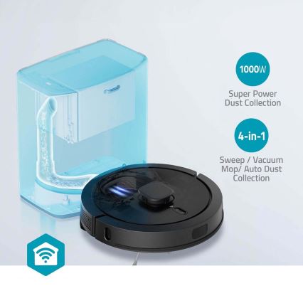 Aspirateur robot connecté avec une serpillère SmartLife 5200 mAh Wi-Fi Tuya noir + Télécommande