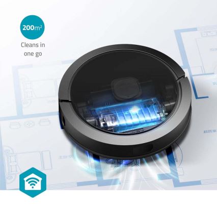 Aspirateur robot connecté avec une serpillère SmartLife 5200 mAh Wi-Fi Tuya noir + Télécommande
