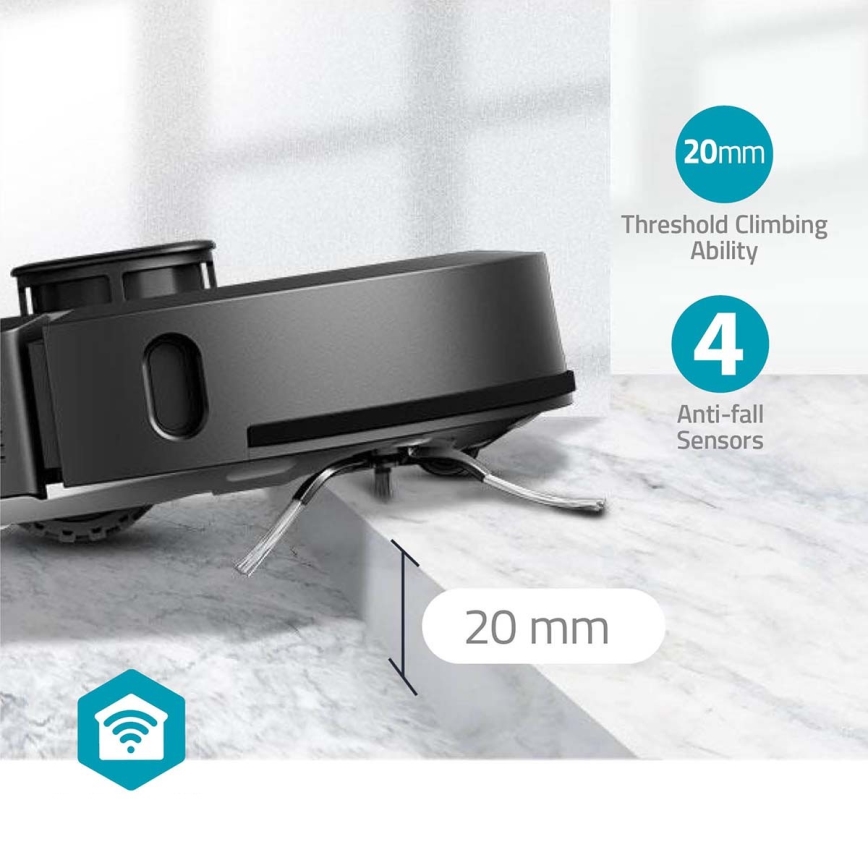 Aspirateur robot connecté avec une serpillère SmartLife 5200 mAh Wi-Fi Tuya noir + Télécommande