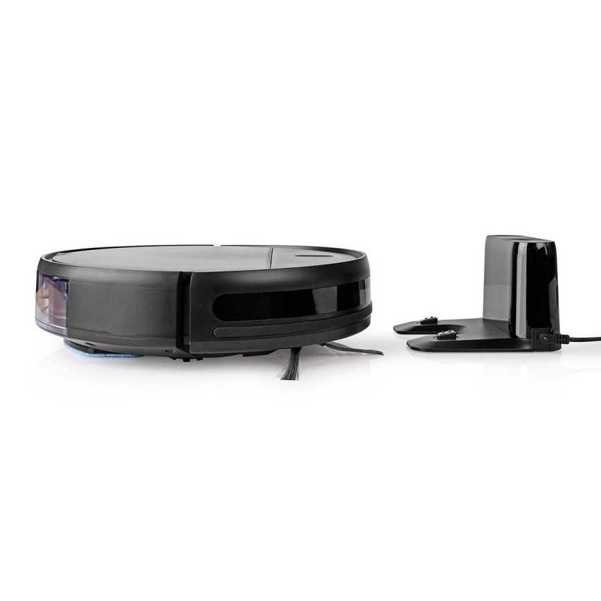 Slimme robotstofzuiger met dweilfunctie 28W/2500 mAh Wi-Fi zwart + afstandsbediening