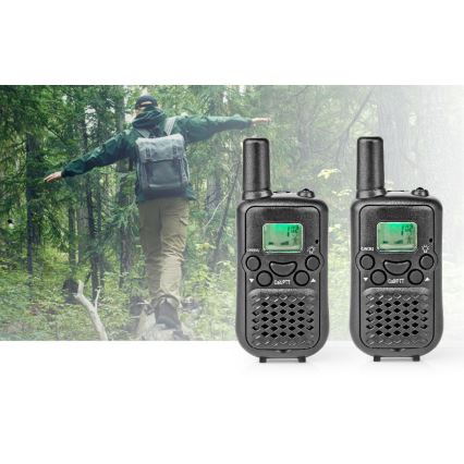 SET 2x Walkietalkie met LED-licht 3xAAA bereik 5 km