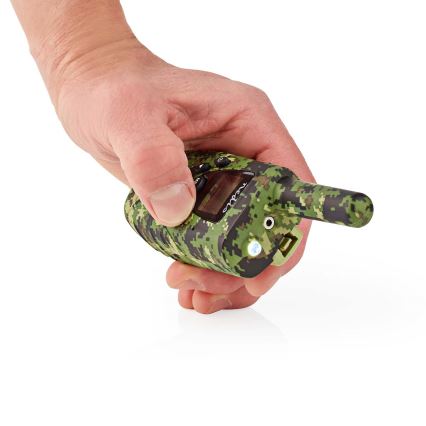 LOT 2x Talkie-walkie avec torche LED 3xAAA portée 8 km camouflage