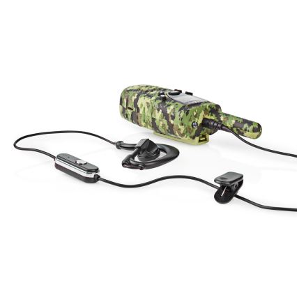 SET 2x Walkietalkie met LED-verlichting 3xAAA bereik 8 km camouflage