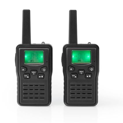 SET 2x Oplaadbare walkietalkie met LED-lampje 1300 mAh bereik 10 km