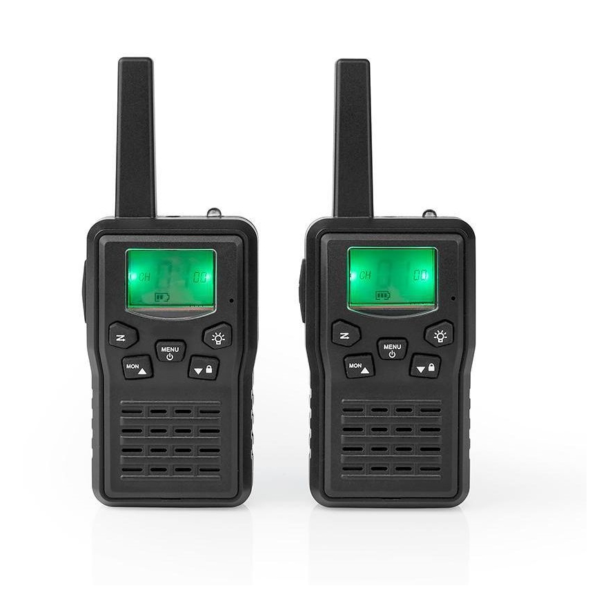 SET 2x Oplaadbare walkietalkie met LED-lampje 1300 mAh bereik 10 km