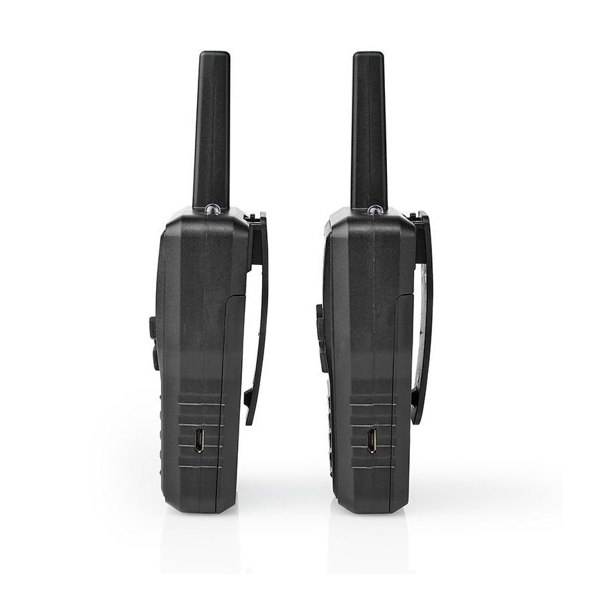 SET 2x Oplaadbare walkietalkie met LED-lampje 1300 mAh bereik 10 km