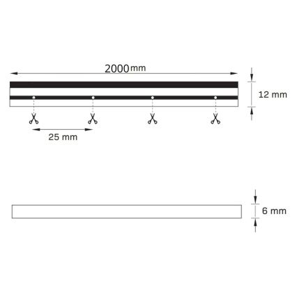 Neon - LED Strip 2 m LED/17W/12V 4.000K IP65