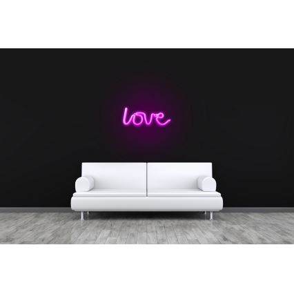 Neon verlichting decoratie tekst LOVE 3xAA