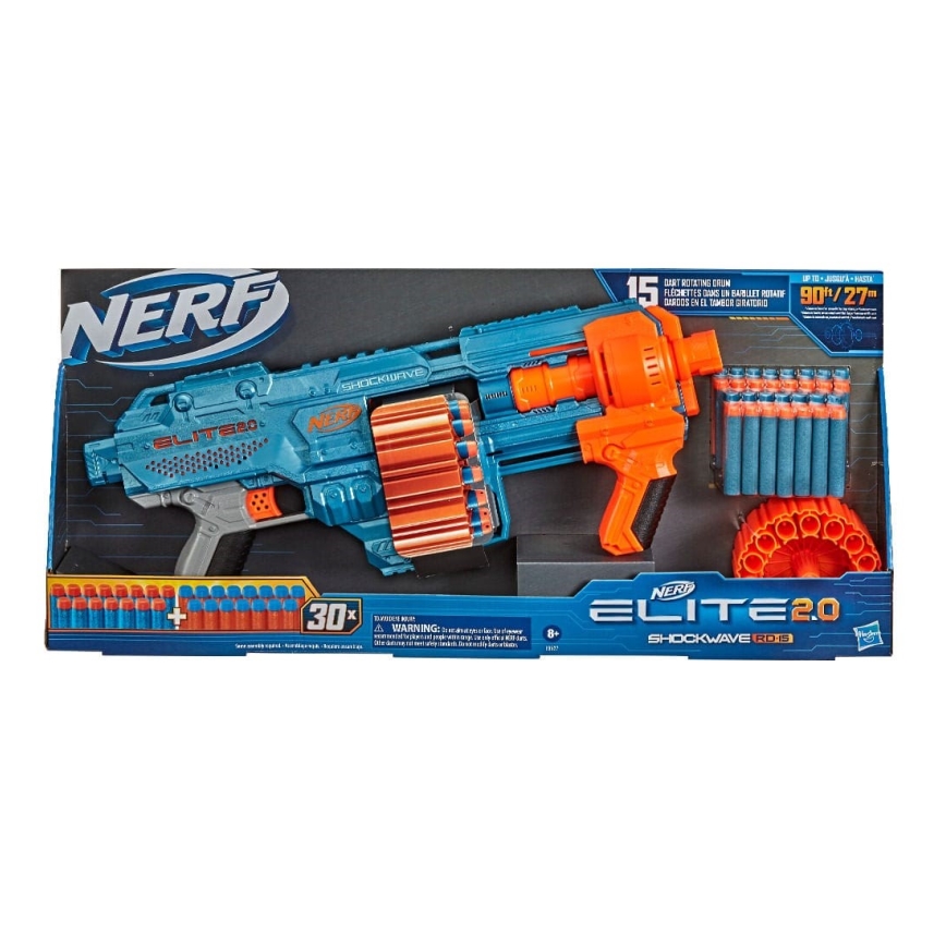 Nerf - Kinder pistool Elite 2.0 Shockwave RD-15 Blaster met accessoires