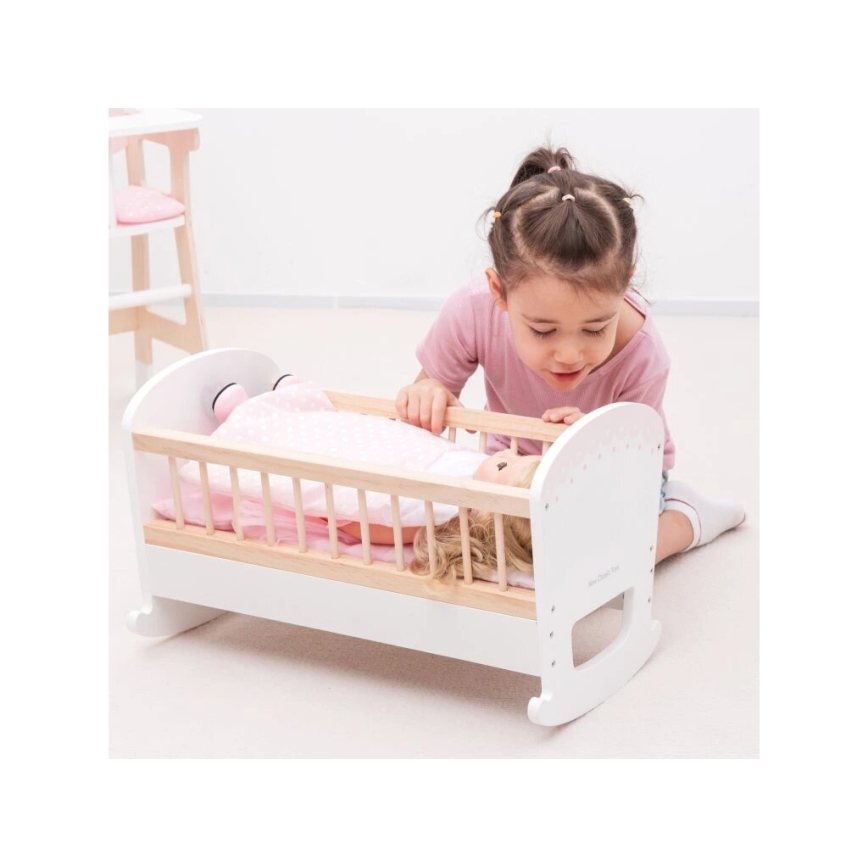 New Classic Toys - Houten bed voor poppen roze