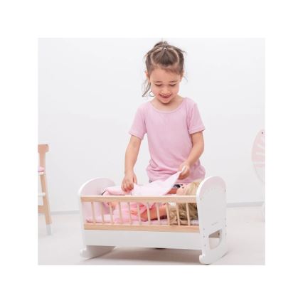 New Classic Toys - Houten bed voor poppen roze