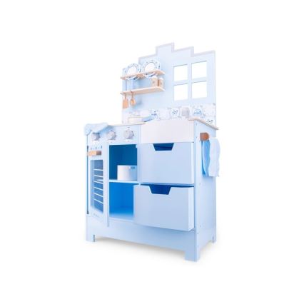 New Classic Toys - Houten keuken met accessoires blauw