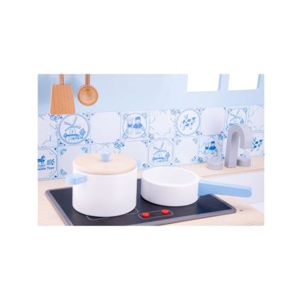 New Classic Toys - Houten keuken met accessoires blauw