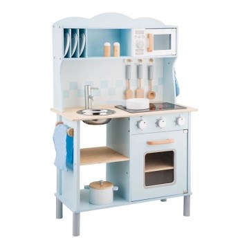 New Classic Toys - Houten keuken met accessoires lichtblauw