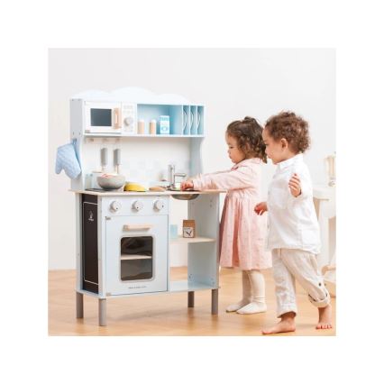 New Classic Toys - Houten keuken met accessoires lichtblauw