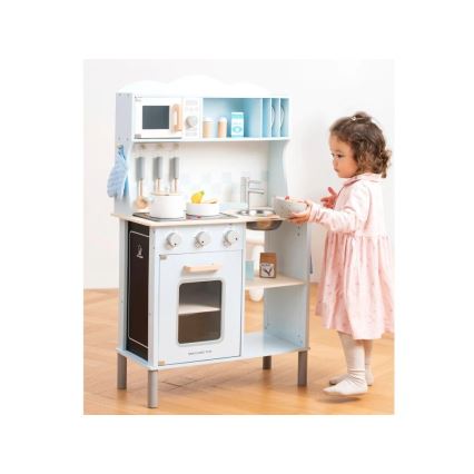New Classic Toys - Houten keuken met accessoires lichtblauw