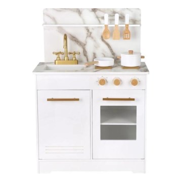 New Classic Toys - Houten keuken met accessoires wit/marmeren decor