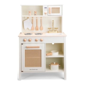 New Classic Toys - Houten keuken met accessoires wit/rotan