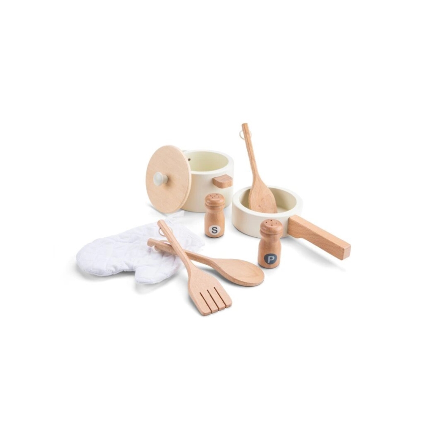 New Classic Toys - Houten keuken met accessoires wit/rotan