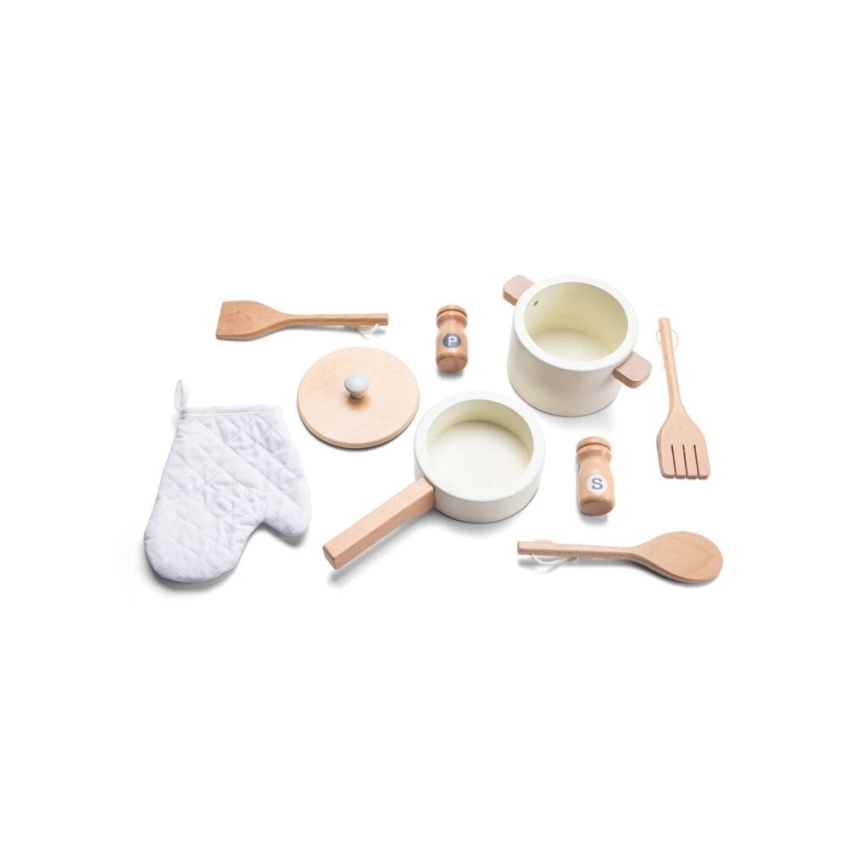 New Classic Toys - Houten keuken met accessoires wit/rotan