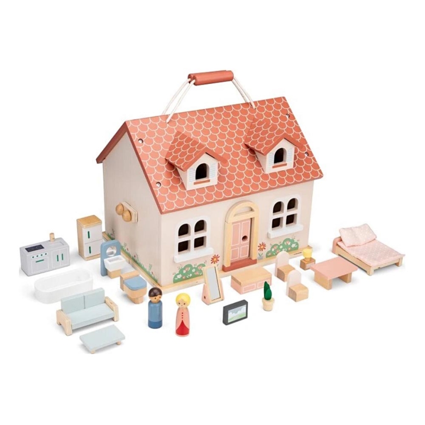 New Classic Toys - Houten poppenhuis rood