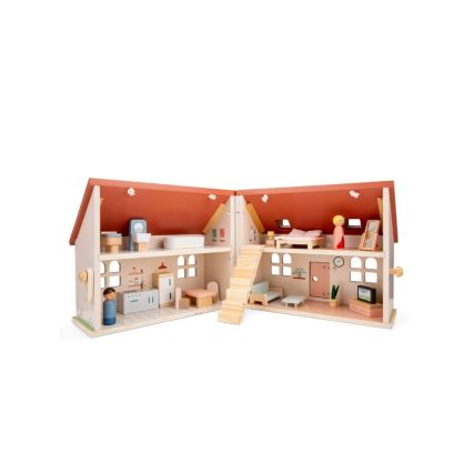 New Classic Toys - Houten poppenhuis rood