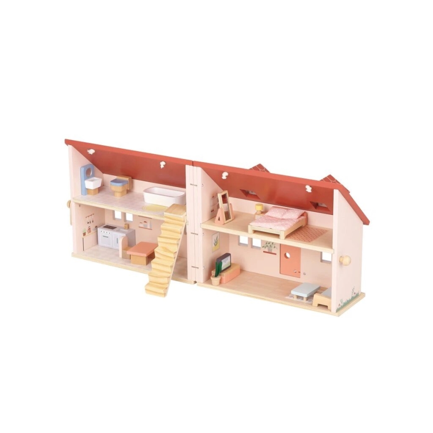 New Classic Toys - Houten poppenhuis rood