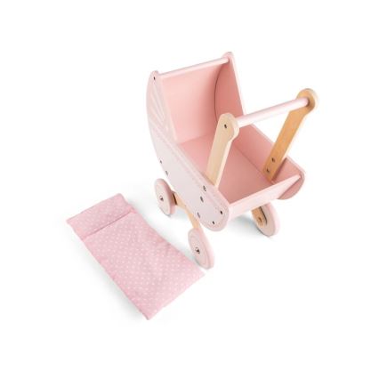 New Classic Toys - Houten poppenwagen roze