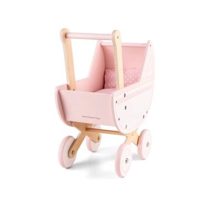 New Classic Toys - Houten poppenwagen roze