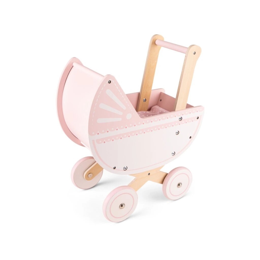 New Classic Toys - Houten poppenwagen roze
