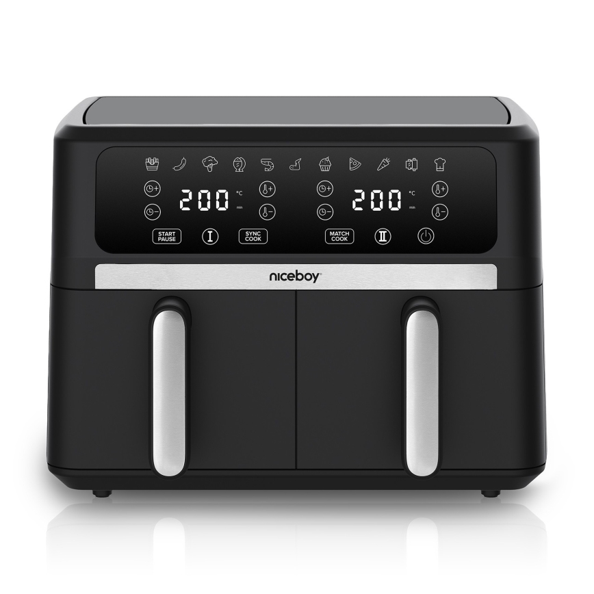Niceboy AirFryer DUO - Duale heteluchtfriteuse 9 l, 2400 W / 230 V