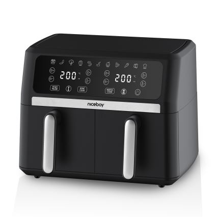 Niceboy AirFryer DUO - Duale heteluchtfriteuse 9 l, 2400 W / 230 V