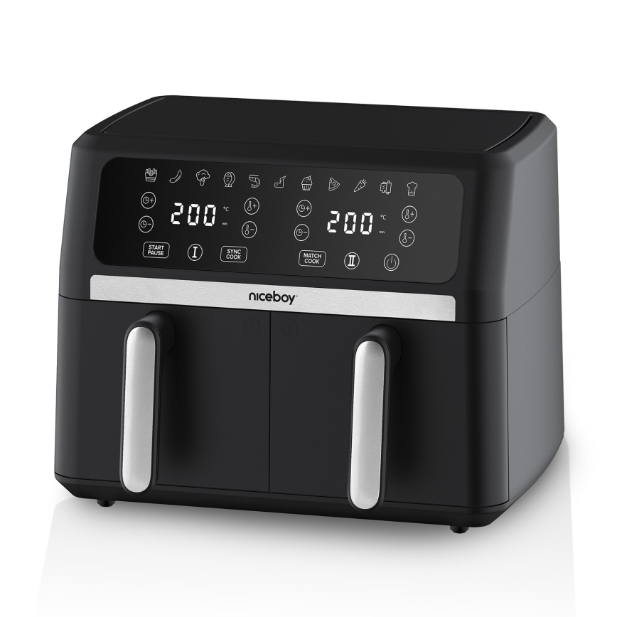 Niceboy AirFryer DUO - Duale heteluchtfriteuse 9 l, 2400 W / 230 V