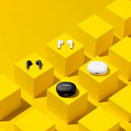 Niceboy Beans 4 - Draadloos earphones 300 mAh + 2x 35 mAh IPX4 zwart
