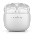 Niceboy Beans 4 POP - Draadloos earphones 200 mAh + 2x 30 mAh IPX4 wit