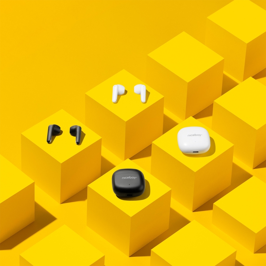 Niceboy Beans 4 POP - Draadloos earphones 200 mAh + 2x 30 mAh IPX4 zwart