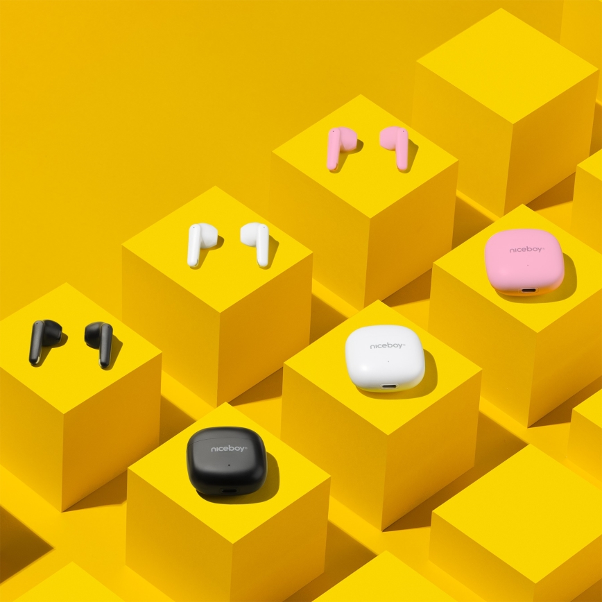 Niceboy Beans 4 POP - Draadloze oordopjes 200 mAh + 2x 30 mAh IPX4 roze