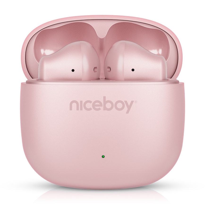 Niceboy Beans 4 POP - Écouteurs sans fil, boîtier 200 mAh + 2x 30 mAh, IPX4, rose