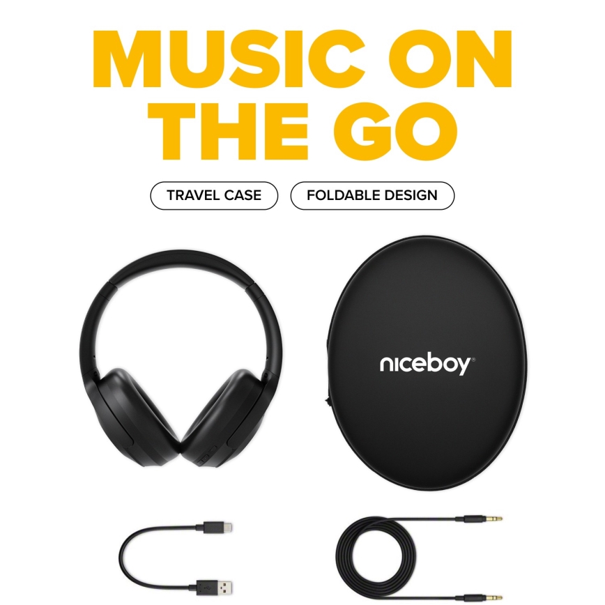 Niceboy HIVE Aura 5 ANC - Ecouteurs sans fil avec un micro et ANC noir