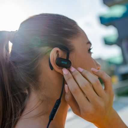 Niceboy HIVE sport 2 - Écouteurs de sport avec microphone intégré, résistance IPX5, noirs