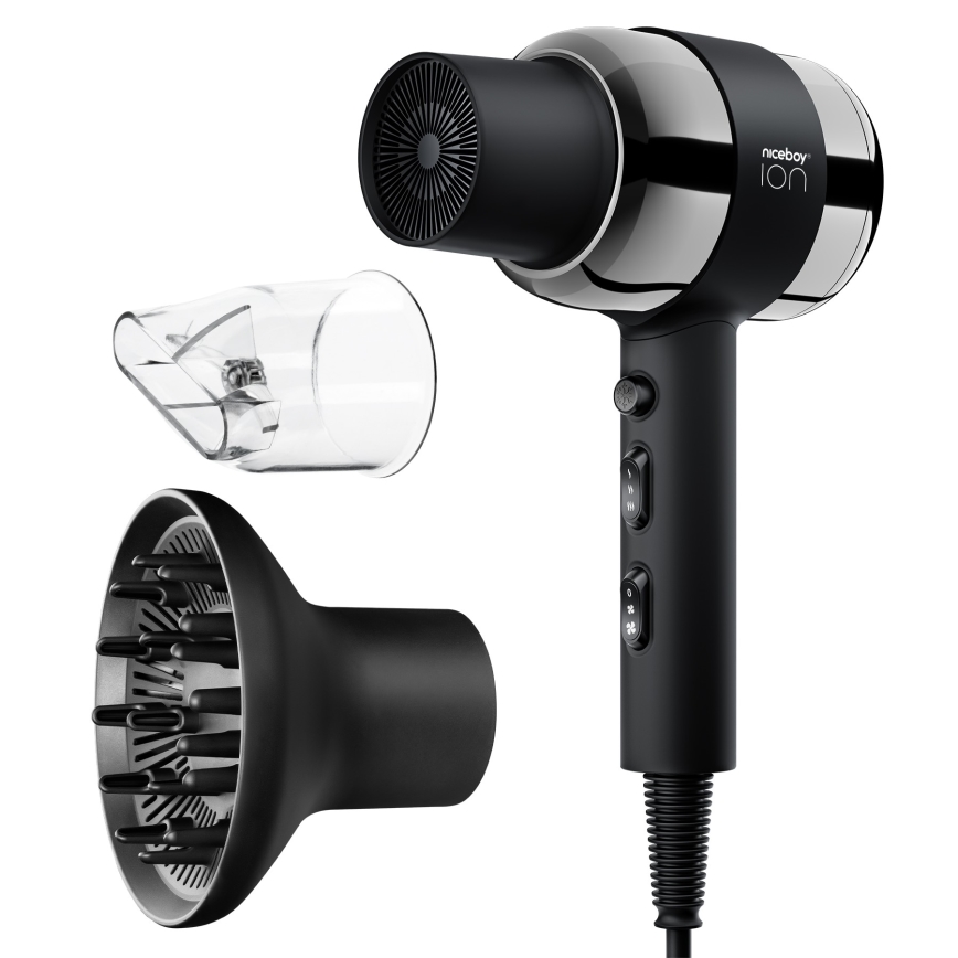 Niceboy ION AirSonic PRO - Sèche-cheveux 2200W/230V noir