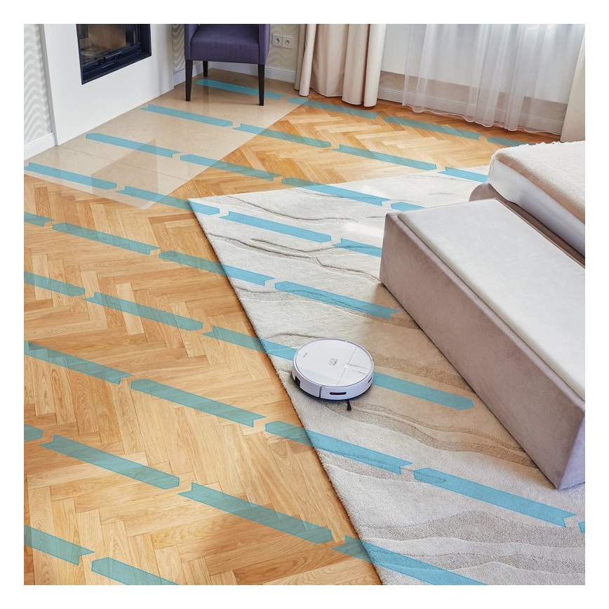 Niceboy ION Charles i4 - Aspirateur robot intelligent 2 en 1 4400 mAh Wi-Fi blanc + télécommande