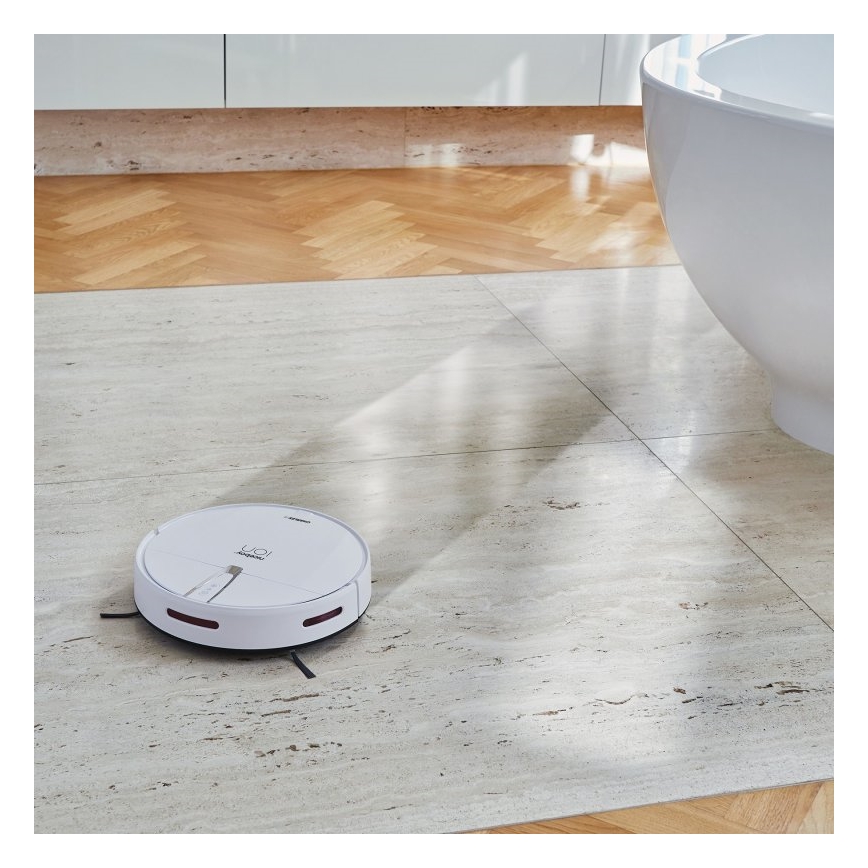 Niceboy ION Charles i4 - Aspirateur robot intelligent 2 en 1 4400 mAh Wi-Fi blanc + télécommande