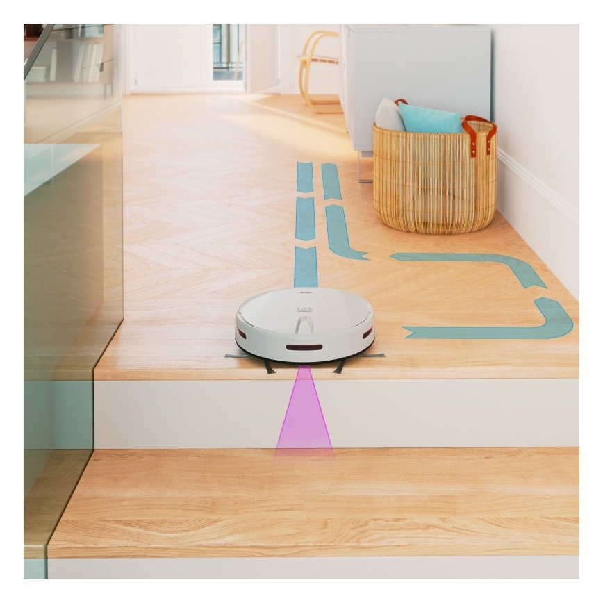 Niceboy ION Charles i4 - Aspirateur robot intelligent 2 en 1 4400 mAh Wi-Fi blanc + télécommande