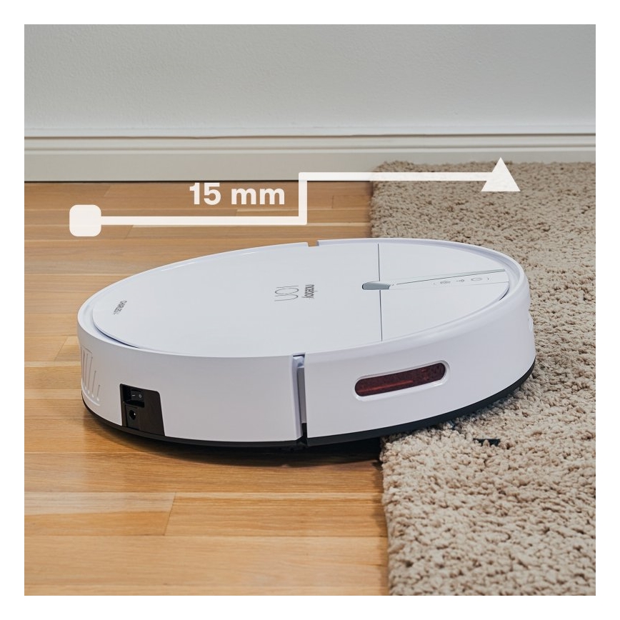 Niceboy ION Charles i4 - Aspirateur robot intelligent 2 en 1 4400 mAh Wi-Fi blanc + télécommande